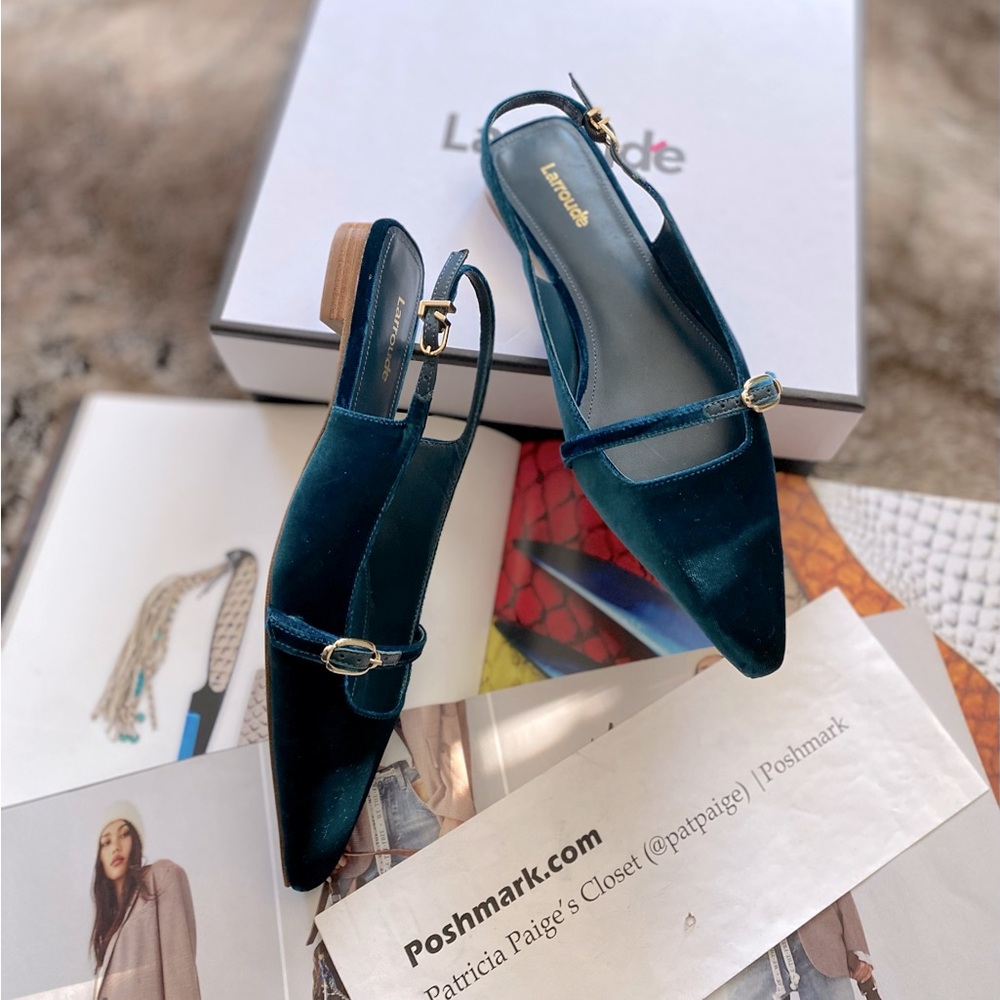 Larroudé Ines Buckled Slingback Flats - Picture 11 of 11